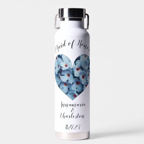 LavishlyOn Heart Flower Bunch Bridesmaid Gift Water Bottle