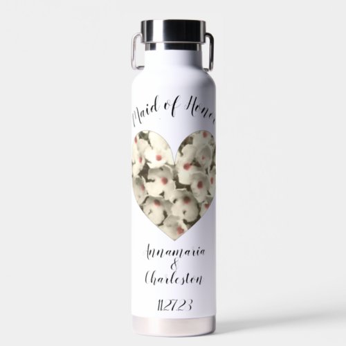 LavishlyOn Heart Flower Bunch Bridesmaid Gift Water Bottle