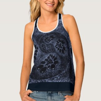 LavishlyOn Modern Blue Denim Paisley Swirl Bubble