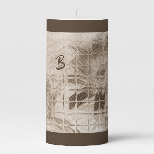 LavishlyOn Modern Script Light Rays Flower Bloom Pillar Candle