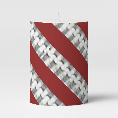 LavishlyOn Red Denim Silver Zipper Pillar Candle