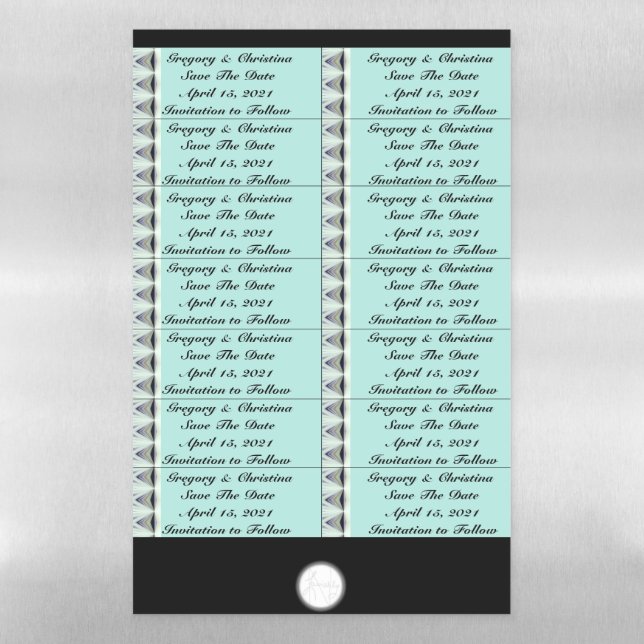 LavishlyOn Save The Date Mint 14/page $1.69/Magnet Magnetic Dry Erase Sheet (Vertical)