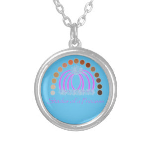 LavishlyOn Shades Of A Princess Make Up Rainbow Silver Plated Necklace