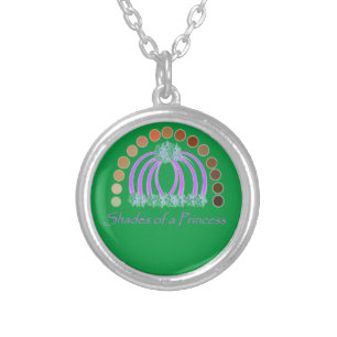 LavishlyOn Shades Of A Princess Make Up Rainbow  Silver Plated Necklace