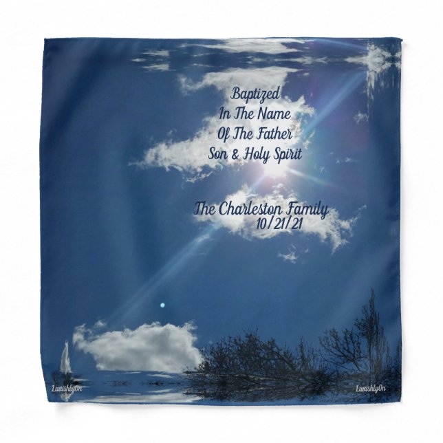 LavishlyOn Sky Scene Adult/Family Baptismal   Bandana (Front)