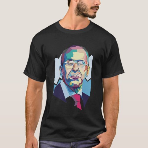 Lavrov Polygonal Portrait Russia Politics T_Shirt