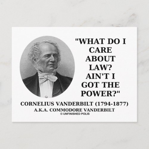 Law Aint I Got The Power Cornelius Vanderbilt Postcard