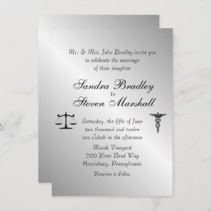 Law and Medicine Union Wedding Invitation