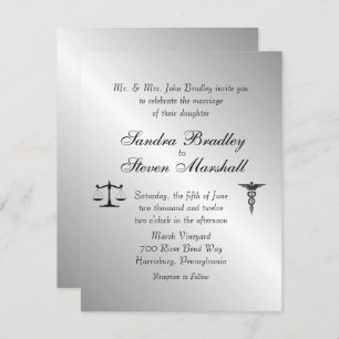 Law and Medicine Union Wedding Invitation