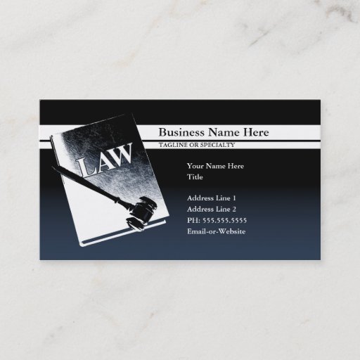 Customizable law book business card template