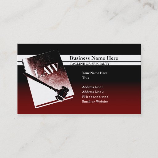 Customizable law book business card