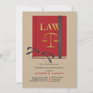 Law Book Retirement Party Invitation