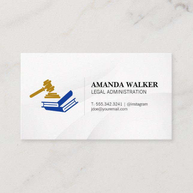 Law Books and Gavel Business Card (Front)