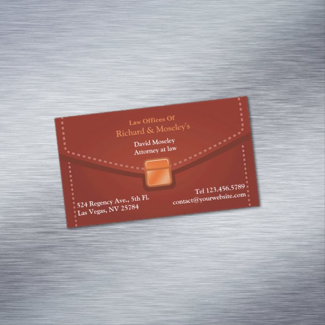 Law Briefcase Business Card Magnet (In Situ)