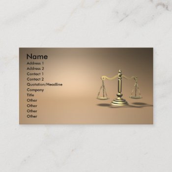 Law Business Card by 3dbacks at Zazzle
