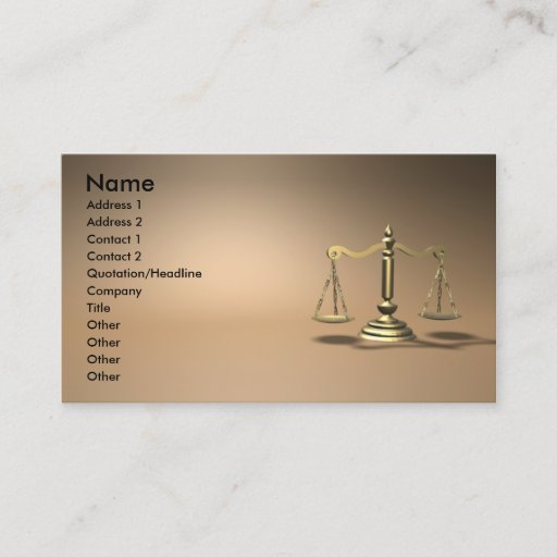 Customizable law business card