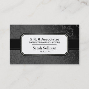 Law Business Card - Black Stylish Lawyer Attorney