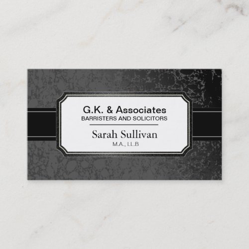 Law Business Card - Black Stylish Lawyer Attorney