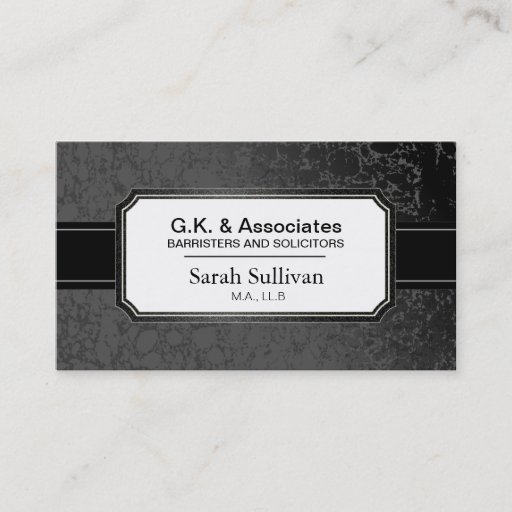 Customizable Law Business Card - Black Stylish Lawyer Attorney