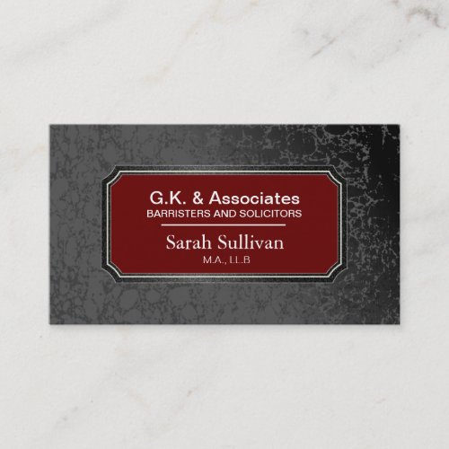 Law Business Card - Black Stylish Lawyer Attorney