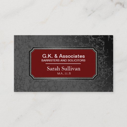 Customizable Law Business Card - Black Stylish Lawyer Attorney