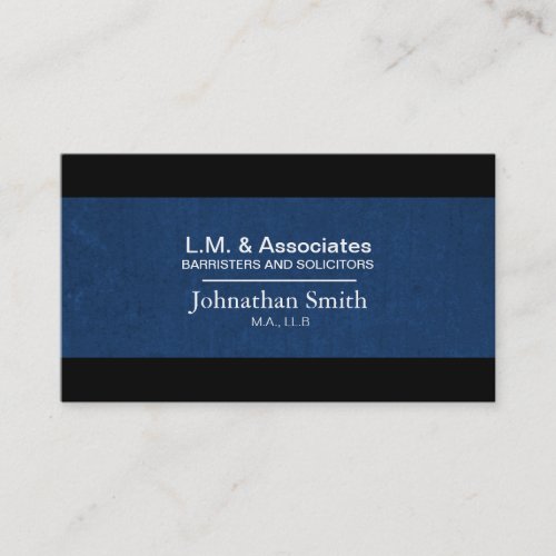 Law Business Card - Blue &amp; Black Lawyer Attorney
