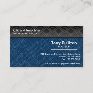 Law Business Card - Blue Grey Black Professional