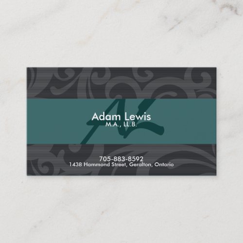Law Business Card - Bordered &amp; Monogram