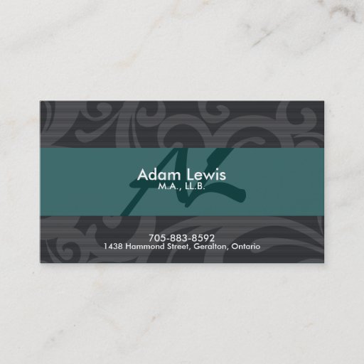 Customizable Law Business Card - Bordered &amp; Monogram