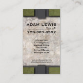 Law Business Card - Professional Rock Texture (Back)
