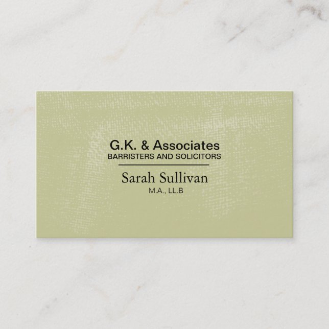 Law Business Card - Simple Texture Lawyer Attorney (Front)