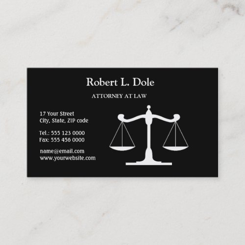 Law Businesscard Black Business Cards
