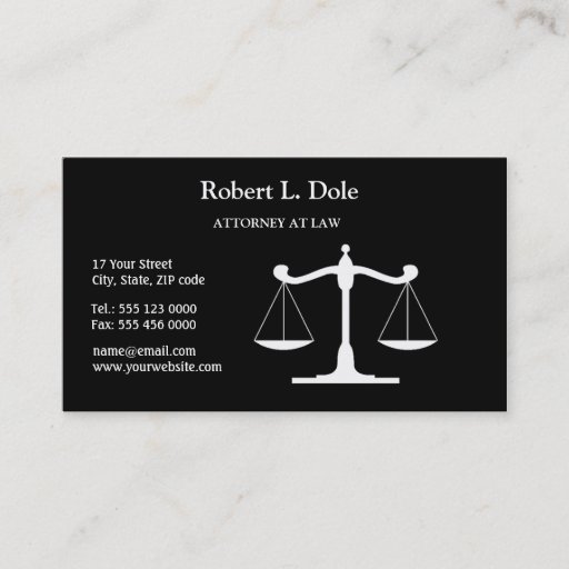 Customizable Law Businesscard Black Business Cards