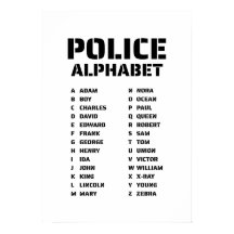 Law Enforcement Alphabet Chart - Police Phonetic