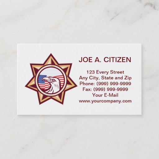 Customizable law enforcement american eagle business card