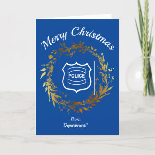 Law Enforcement  Badge Icon Christmas Card