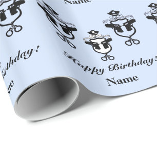 Law Enforcement Birthday Wrapping Paper Customize