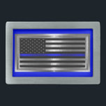 Law Enforcement Blue Stripe Flag Belt Buckle<br><div class="desc">Specially designed Commemorative “Law Enforcement First Responder Police American Flag” Design commemorating the tremendous bravery and accomplishments of our Brave Men and Women who are serving and have served critical roles as a “Law Enforcement FIRST RESPONDER”! This beautifully designed Commemorative “First Responder American Flag” Design makes a wonderful gift for...</div>