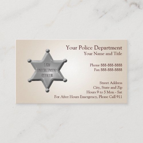 Law Enforcement Business Card