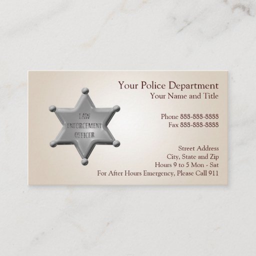 Customizable Law Enforcement Business Card