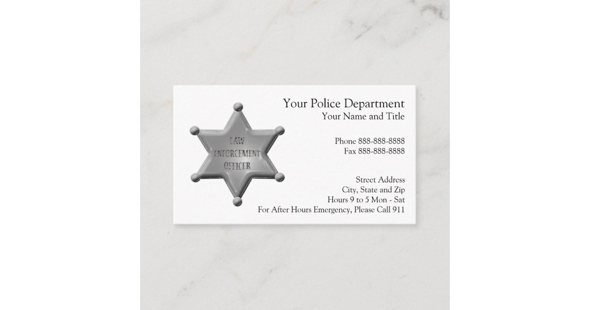 Law Enforcement Business Card