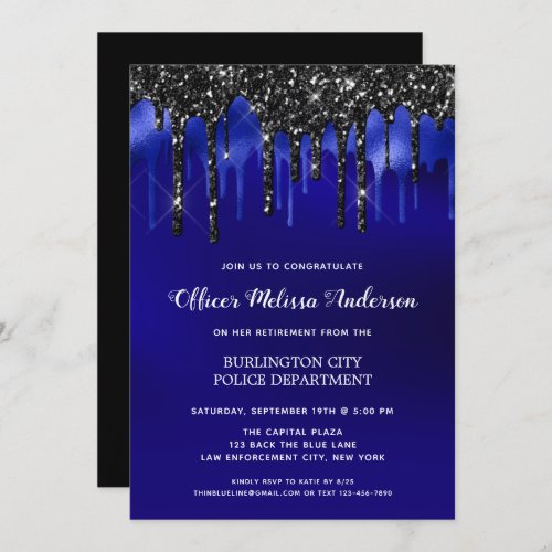 Law Enforcement Elegant Police Retirement Invitation