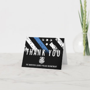Law Enforcement First Responder Police Officer Letterpress Thank You Card