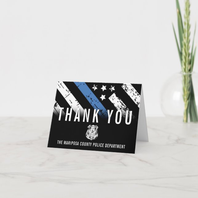 Law Enforcement First Responder Police Officer Thank You Card (Front)