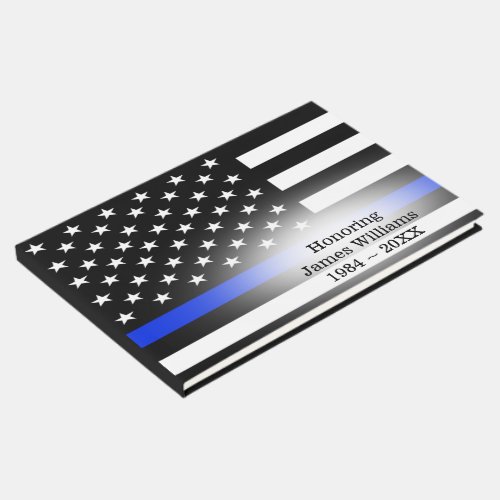Law Enforcement Flag Design for Memorial Service  Guest Book