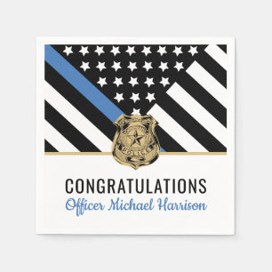 Law Enforcement Flag Police Academy Graduation Napkins
