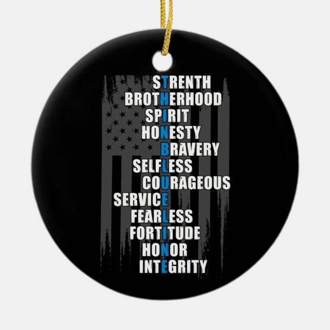 Law Enforcement Flag Police Appreciation Ceramic Ornament (Front)