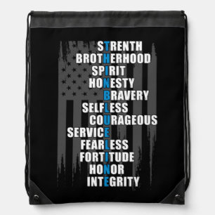 Law Enforcement Flag Police Appreciation Drawstring Bag