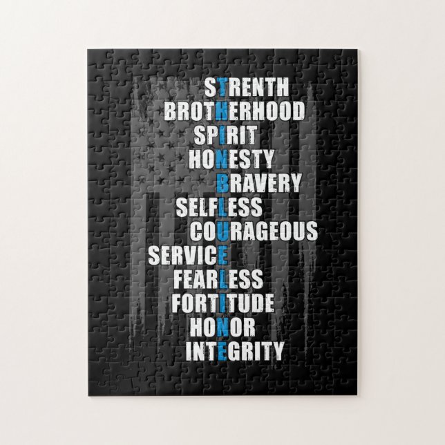 Law Enforcement Flag Police Appreciation Jigsaw Puzzle (Vertical)