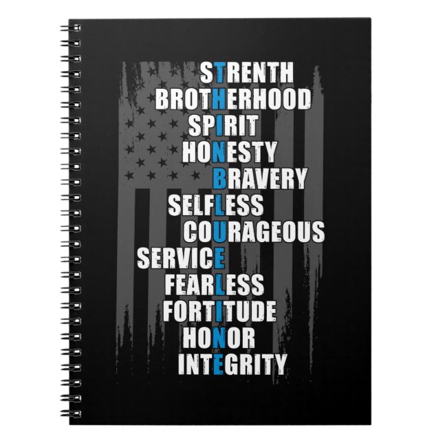 Law Enforcement Flag Police Appreciation Notebook (Front)